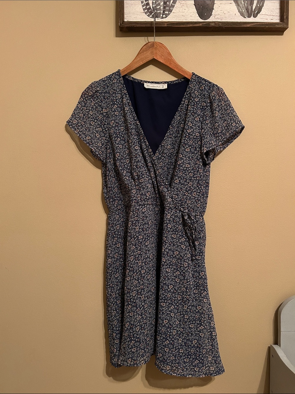 Abercrombie & Fitch Navy Floral Wrap Dress